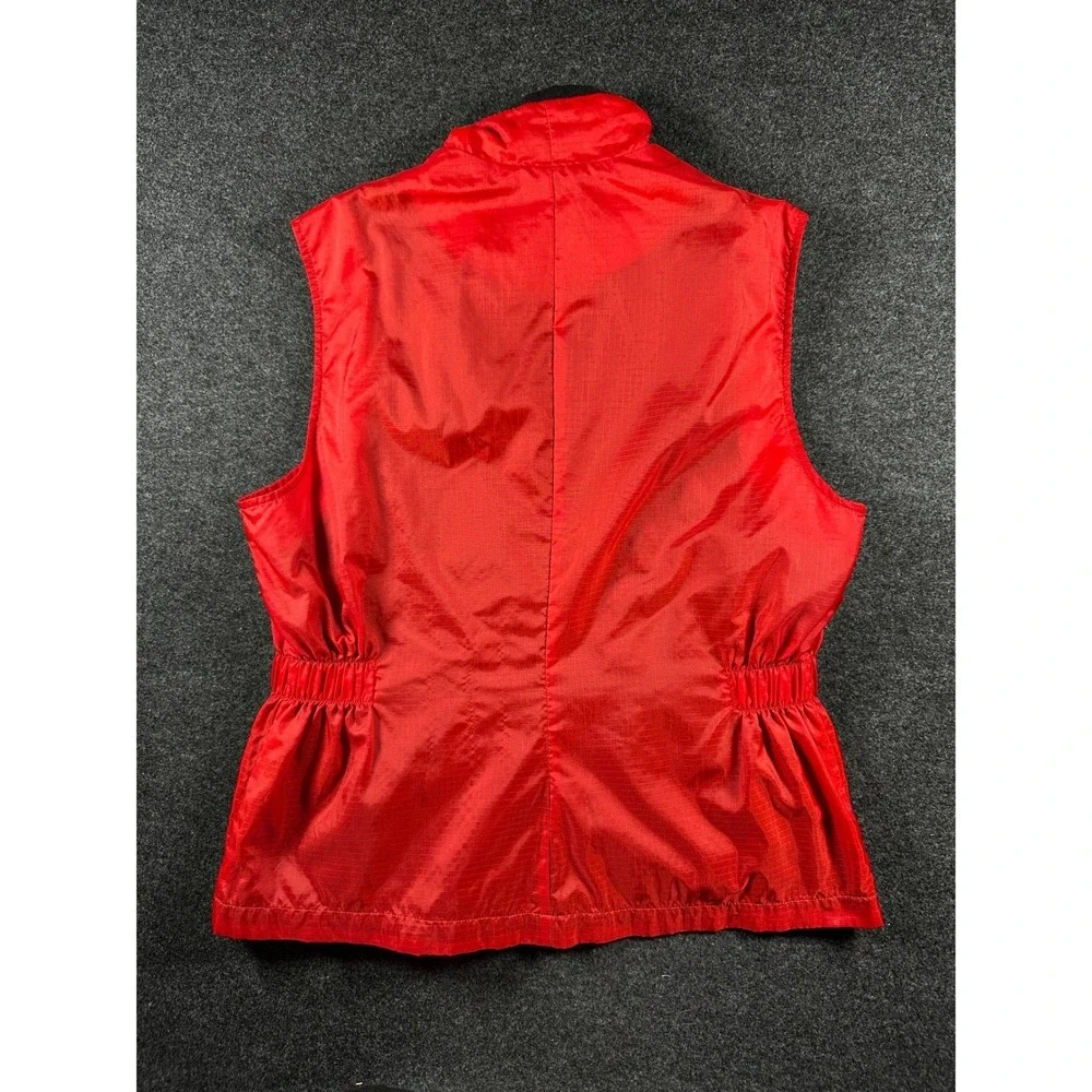 Vintage Nike Windbreaker Vest Red Black Ripstop Mesh Lined Full‎ Zip Mens Medium